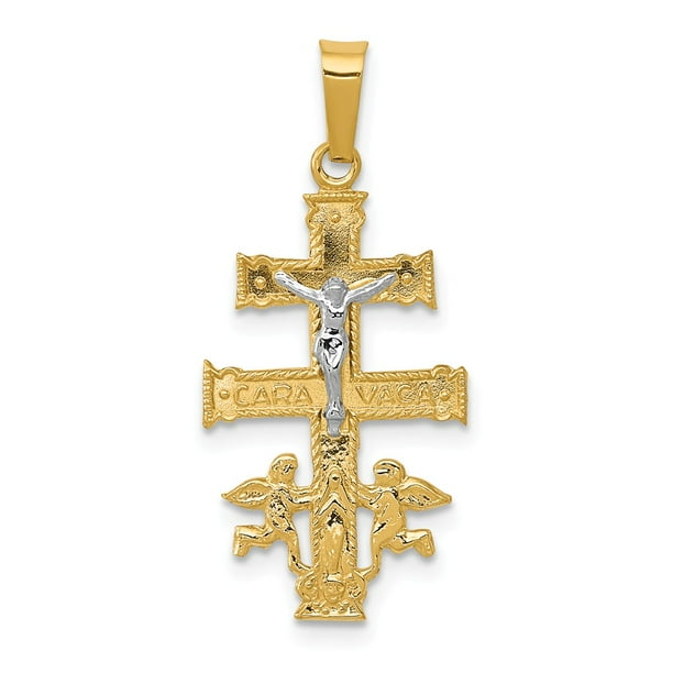 30mm x 16mm Solid 10k Yellow Gold Two Toned Cross Pendant Crucifix Charm 30mm x 16mm Solid 10k Yellow Gold Two Toned Cross Pendant Crucifix Charm